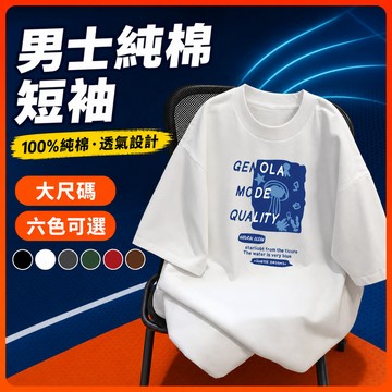 台灣出貨 100%純棉 純棉白色上衣 男 大尺碼 Oversize 美式街頭 透氣棉T 短袖上衣 短T 流行衣服 TUQ