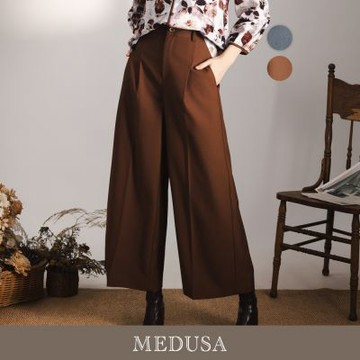 現貨【MEDUSA 曼度莎】造型壓摺設計師款西裝寬褲 - 2色（M-L）｜女西裝寬褲 顯瘦寬褲 女長褲