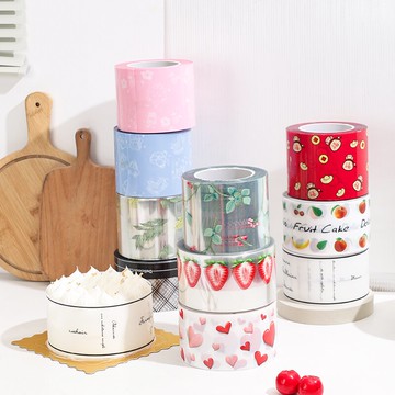 網紅生日加厚慕斯蛋糕圍邊透明烘培爆漿裝飾紙10/8CM軟硬今年流行