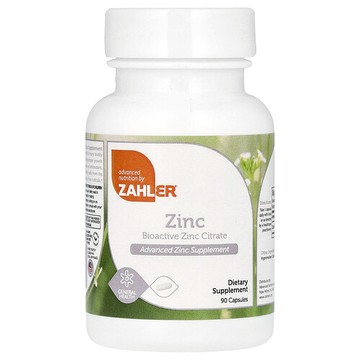 Zahler, 鋅，生物活性檸檬酸鋅，90 粒膠囊（每粒膠囊 50 毫克）