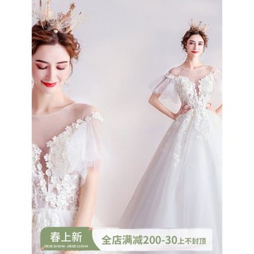 天使嫁衣天使嫁衣新娘旅拍外景海景修身顯瘦婚紗禮服9966批發