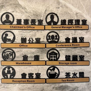 鏤空壓克力辦公室會議室茶水間會客室儲藏室董事長室總經理室倉庫機房員工休息室標示牌 指示牌商業空間 社區大樓 木紋
