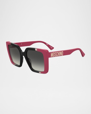 Logo Acetate Square Sunglasses