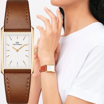 Daniel Wellington DW Bound Durham Gold 幾何優雅簡約方形手錶 新春換新 送禮首選-22x32 mm/金框 DW00100696