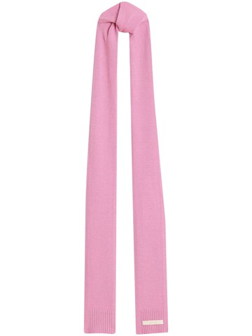 Apparis - logo-patch knitted scarf - women - Polyester/Nylon/Recycled Viscose - One Size - Pink