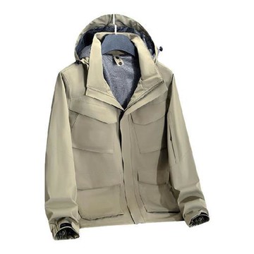 【巴黎精品】衝鋒衣防風夾克-防水防刮連帽多口袋男外套3色a1he40