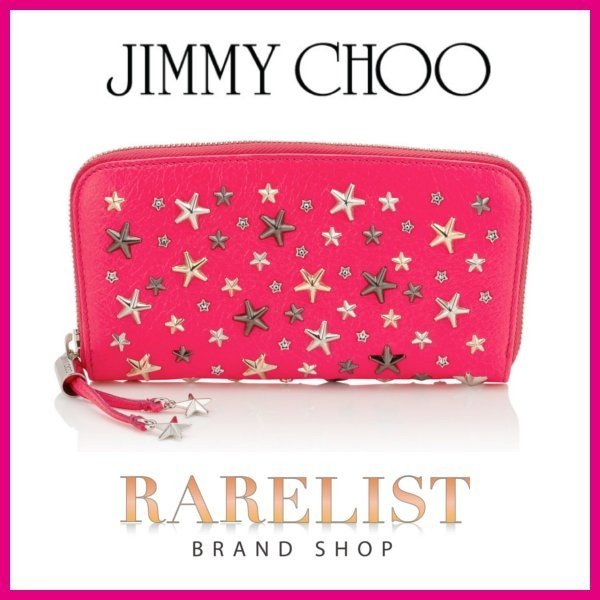 ジミーチュウ Jimmy Choo 財布 長財布 ラウンドジップ 新作 ショッキングピンク ピンク ゴールド ガンメタル シルバー レザー スター 星 スタッズ 通販 Lineポイント最大0 5 Get Lineショッピング