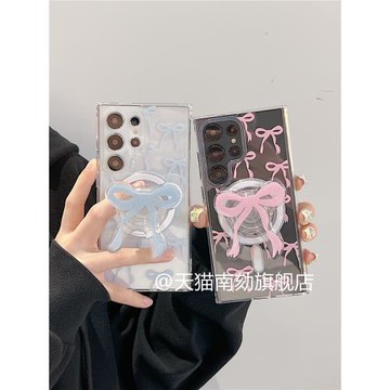 適用三星s25ultra磁吸手機殼新款s25edge透明s24fe防摔s23u是s22plus十s21+note20帶支架10啊a55a54a16超好看