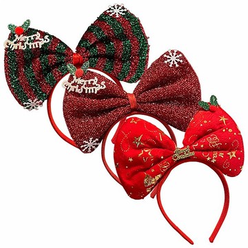 耶誕造型髮箍／蝴蝶結(1入) 款式可選【小三美日】 DS018822