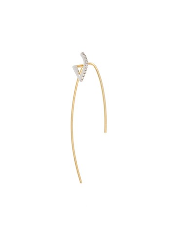 Maria Black - 'Elodie Blanc' twirl diamond earring - women - 14kt White Gold/Diamond/14kt Yellow Gold - One Size