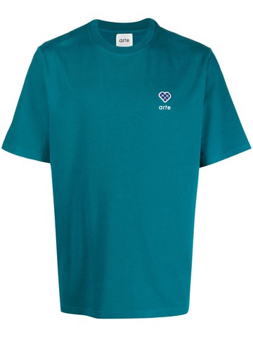 ARTE - heart-patch cotton T-shirt - men - Cotton - L - Blue