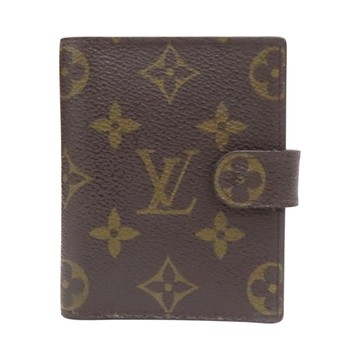 【二手名牌BRAND OFF】LOUIS VUITTON LV 路易威登 棕色 原花帆布 Card Holder 金扣 卡夾