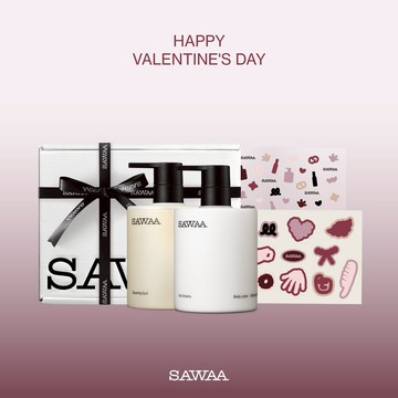 ［快速出貨］【SAWAA】情人節禮物❤️舒活洗沐禮盒(沐浴露+寧海身體乳+品牌造型防水貼紙)