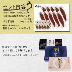 ふるさと納税 楠田の極うなぎ蒲焼き 230g以上×10尾(計2.3kg以上) 焼肝10袋付き wa24-004 鹿児島県志布志市