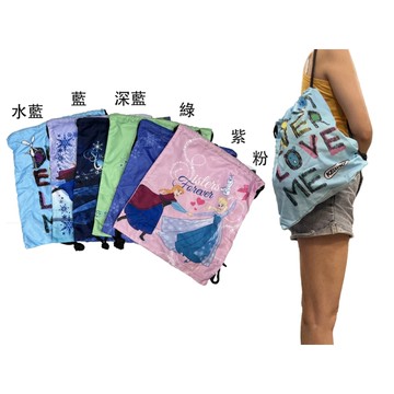 ~雪黛屋~冰雪奇緣 束口後背包簡易好收納可放A4資料夾防水尼龍布隨身限量FN3C01