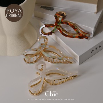 POYA CHIC煥彩蝴蝶結金屬怪手夾11.5cm-多色任選