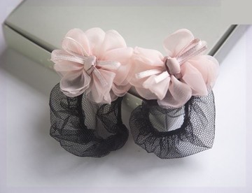 兒童舞蹈考級發網女童盤頭丸子頭發圈發網網兜頭花發繩飾品盤發網