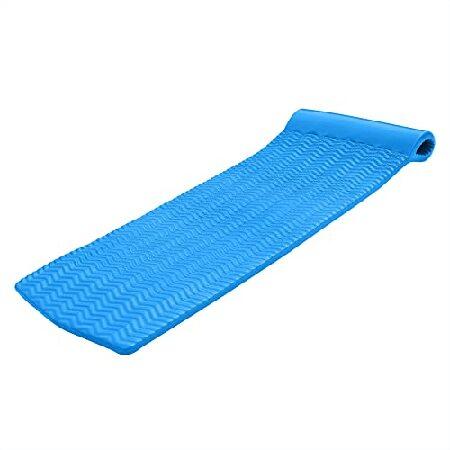 TRC Recreation Serenity 1.5" Thick 70" Long Foam Swimming Pool Water Lounger with Roll Pillow, No Inflation Needed, for Pool or Lake, Fierce Green