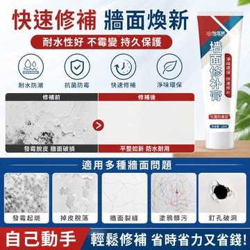 🚀牆面修補膏 抗菌防黴補牆膏 白牆快速修補 室內牆壁裂縫剝落掉漆污漬修復 牆面補土 白色膩子膏 補牆膏 修補膏