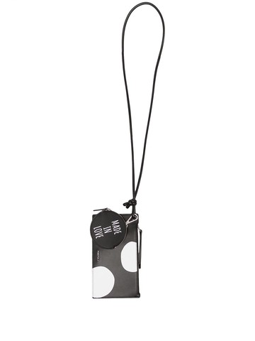 Ports V - spot-print leather cardholder - unisex - Calf Leather - One Size - Black