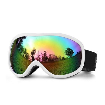 滑雪鏡-XS (附盒)『砂白框/仿粉片』HX-043 戶外 休閒 旅遊 滑雪 冬季 滑雪鏡