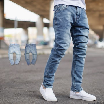 【NB1436J】漸層感微刷色無破素面直筒褲牛仔褲(GB-96)