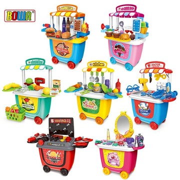 BOWA 扮家家酒玩具 帶輪桶車組 (有7款)/一盒入(促350) 化妝台 梳妝台 BBQ 燒烤 冰淇淋 超市 廚房 醫生 護理 工具 扮家家酒遊戲-生【領券滿額再折千11/30止】