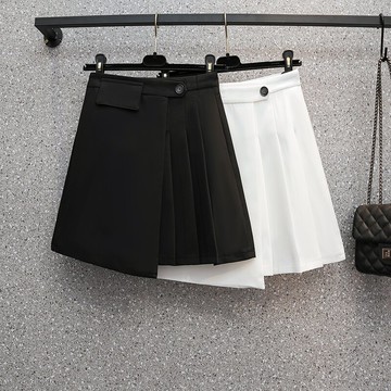 品牌折扣店商場專柜撤柜女裝尾貨清倉夏裝高腰顯瘦百褶半身裙子潮