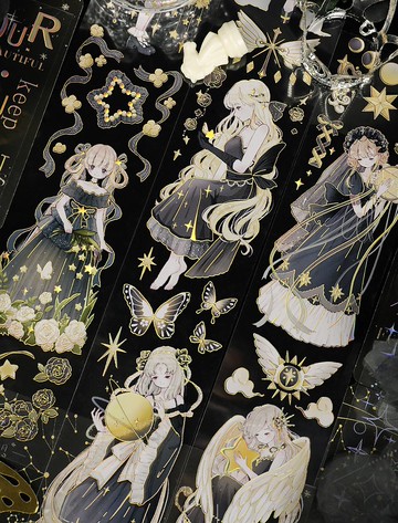 星月 PET 紙膠帶 鐳射金 鐳射銀 10米卷