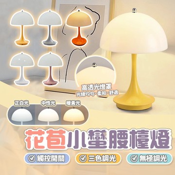 【宅宅照明五金】小蠻腰花苞檯燈 三色調光桌燈 觸控閱讀燈 USB充電 室內裝飾 桌面擺件 LED書桌燈 生日禮物 房間燈