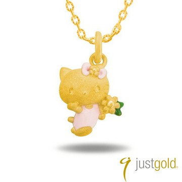 鎮金店Just Gold黃金吊墜 - Hello Kitty嬉遊四季(春日花精)