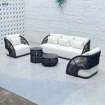 免運 可開立發票 戶外沙發 別墅庭院休閑簡約家具組合北歐設計師民宿度假酒店 藤沙發【MYG10172】