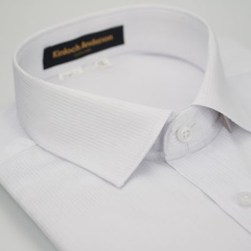 金安德森 白色直條暗紋窄版長袖襯衫