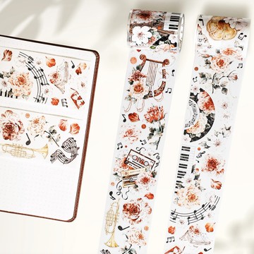 黑膠玫瑰 PET 和紙膠帶 5米卷