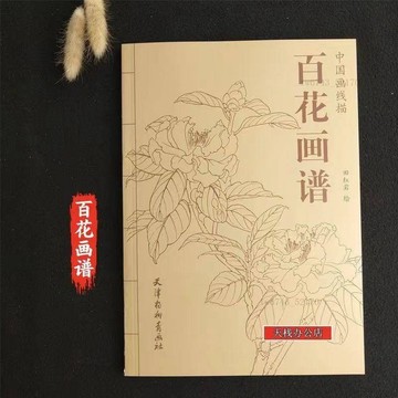 百花白描畫譜線描初學基礎臨摹稿花卉百花譜中國畫白描畫冊