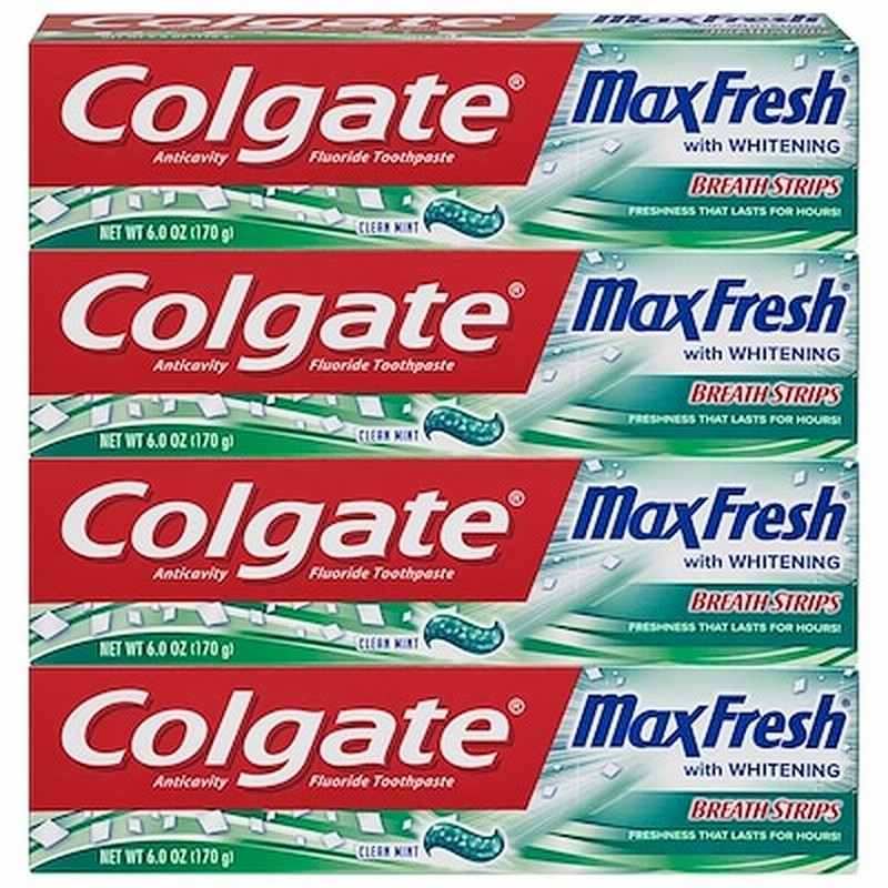 アメリカ無料直送 プレミアム商品 満足度上位 Colgate マックスフレッシュホワイトニング歯磨き粉 ブレスストリップスクリーンミント 170g 6オンス 4個入り 通販 Lineポイント最大1 0 Get Lineショッピング