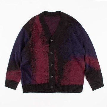 百分之十日單TK 腈綸拉毛寬松落肩款V領針織開衫毛衣男秋冬