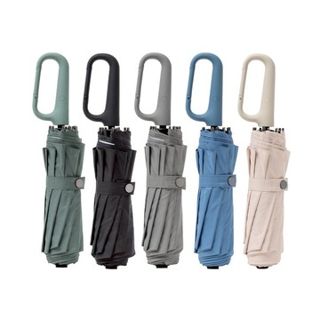 MUNICHI 沐尼黑 環扣自動勾勾傘/輕量傘/陽傘/摺疊傘(MR.Rain) 曜石黑