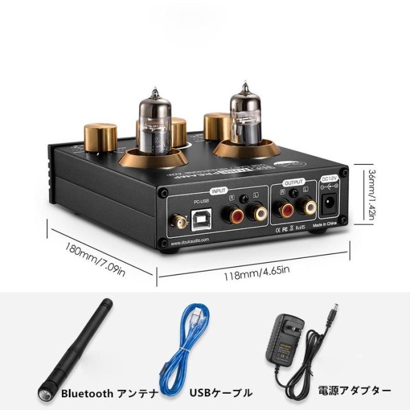 Douk Audio P1 HiFi Bluetooth 5.0 真空管プリアンプ USB DAC APTX プリアンプ | LINEショッピング