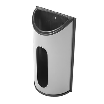 FOX RUN 壁掛式塑膠袋收納盒 16.8 x 8.3 x 31cm 461g  銀灰色 + 黑色  1個