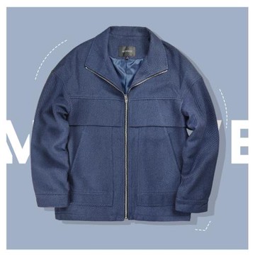 商場同款Menseye男眼羊毛外套男士短款大衣夾克oversize毛呢寬松