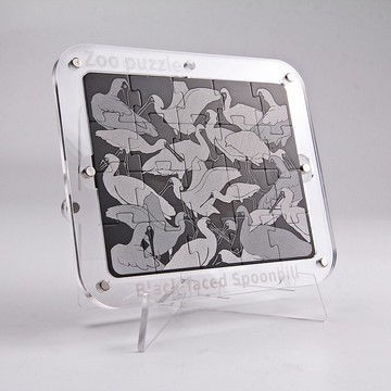 【航太邊角料再造】逸緻拼圖_動物園黑白拼-Zoo puzzle-黑琵款