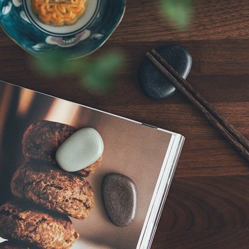 半宅日式仿鵝卵石筷子架托新中式喬遷創意禮品精致陶瓷筷子枕禮盒