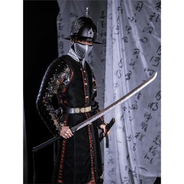 馳兵【尋錄】明直身甲襯仿蜥蜴皮罩甲可安裝甲片甲胄配飛魚服漢服