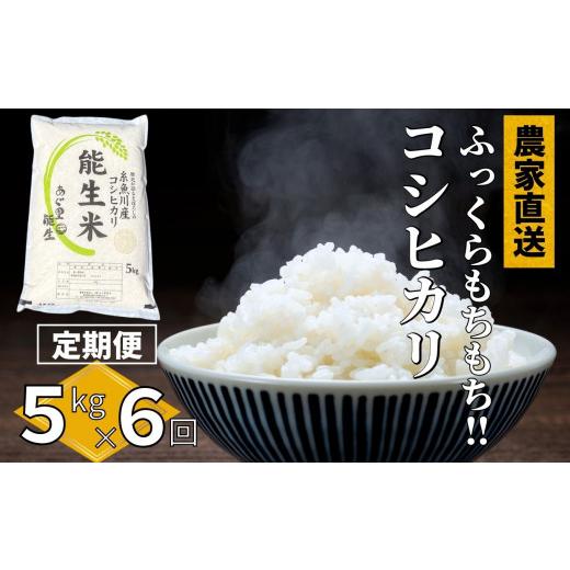 ふるさと納税 新潟県 糸魚川市 令和5年産新米新潟県産コシヒカリ『能生米』5kg×6ヶ月　農家直送　美味しいお米をお届けします！ [あぐ里能生]