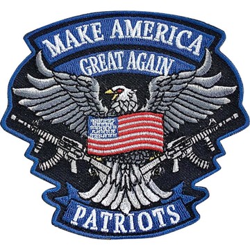 DIY刺繡徽章 美國 愛國老鷹 MAGA 愛國者貼布 電繡貼 背膠補丁 PATCH 刺繡士氣章 貼章 補丁貼 燙布貼 徽 _廠商直送