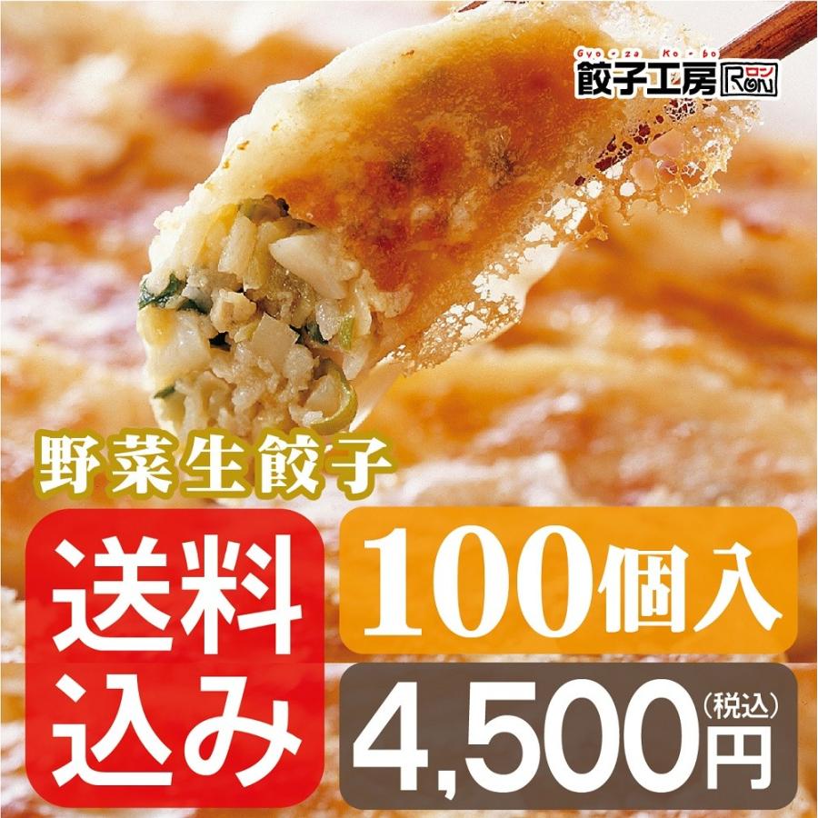 餃子 野菜生餃子 100個 (20個入×5袋) ／ 送料込み（沖縄別途送料） あっさり味が健康志向の方に人気！ 餃子工房 ロン みまつ食品