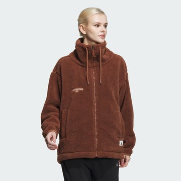 【adidas 愛迪達】 LOUNGE 運動外套 抓絨 女 IP7058