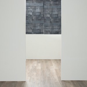 艾禮思緹花短門簾90x90cm 幾何藍染藍