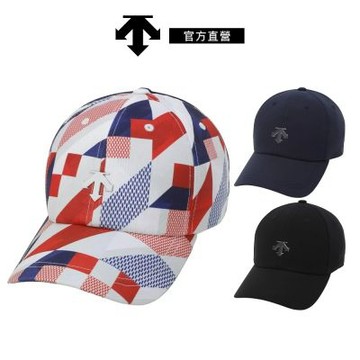 【DESCENTE】迪桑特 中性 瑞士三鐵撞色棒球帽 運動帽(黑色/藍色/花紋)